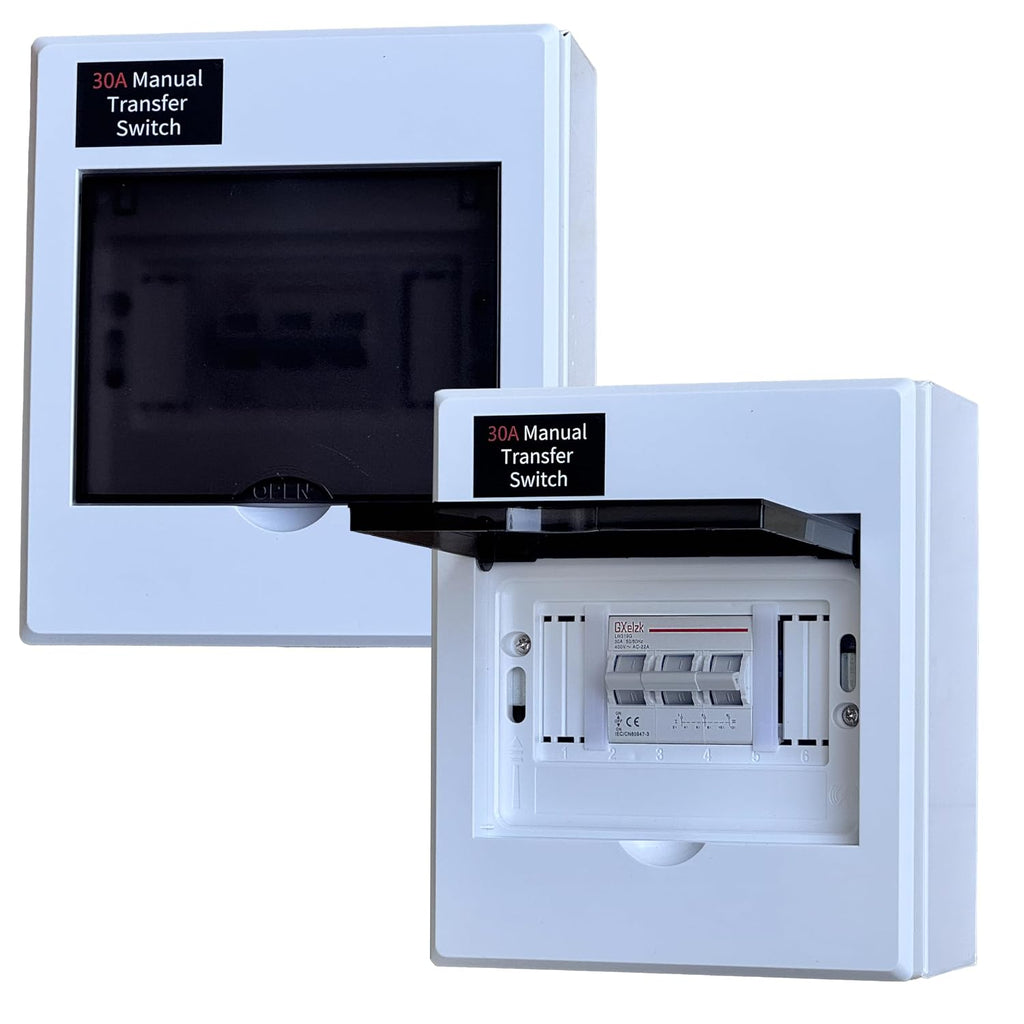 Manual Transfer Switch 30A Generator Transfer Switch 120/240V,7500W Capacity, 3-Pole, for Portable Generator