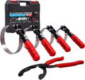 5pcs Swivel Oil Filter Wrench Set 12" Oil Filter Removal Tool | Universal for 2-3/4" to 5-1/4" 70-133mm Oil Filter