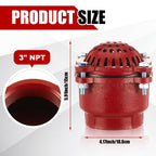 Cast Iron Foot Valve, NPT Threaded Check Valve with Strainer, 3 Inch