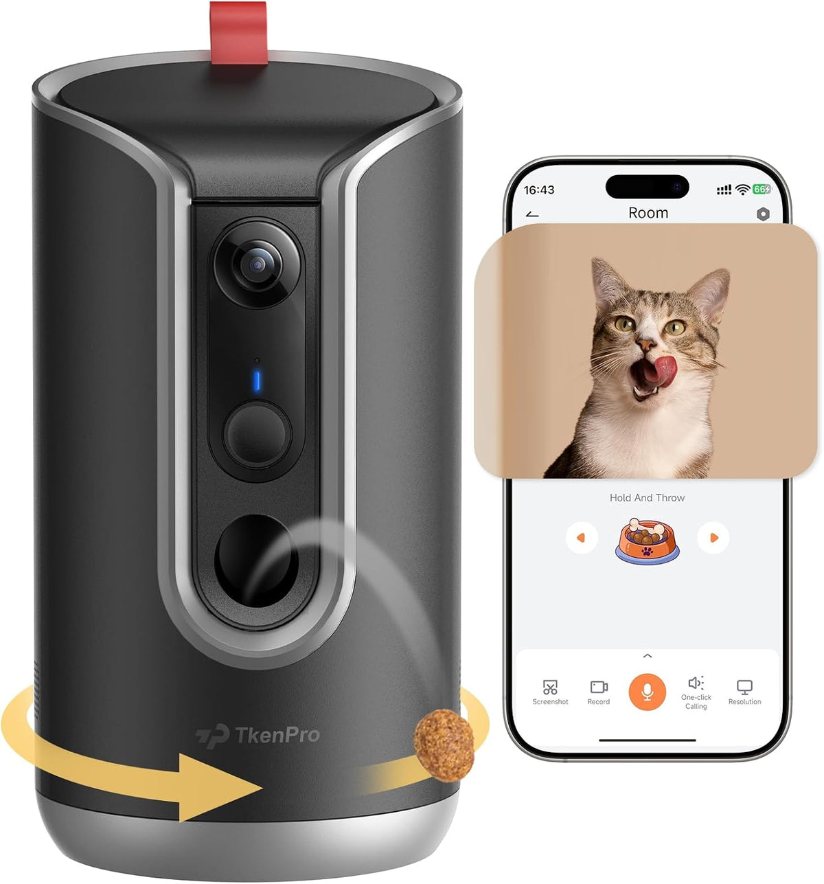 2K Pet Camera Treat Dispenser, AI Photo Album, Dog Camera with 360° Auto Tracking & 5G/2.4G WiFi, 2-Way Talk, Remote