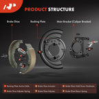 A-Premium Rear Driver Loaded Parking Brake Backing Plate Assembly