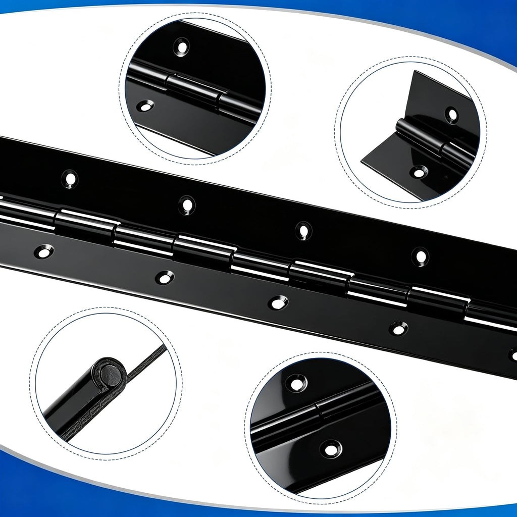 2Pack Black Piano Hinge 48 Inch x 1 1/2 Inch Open Width
