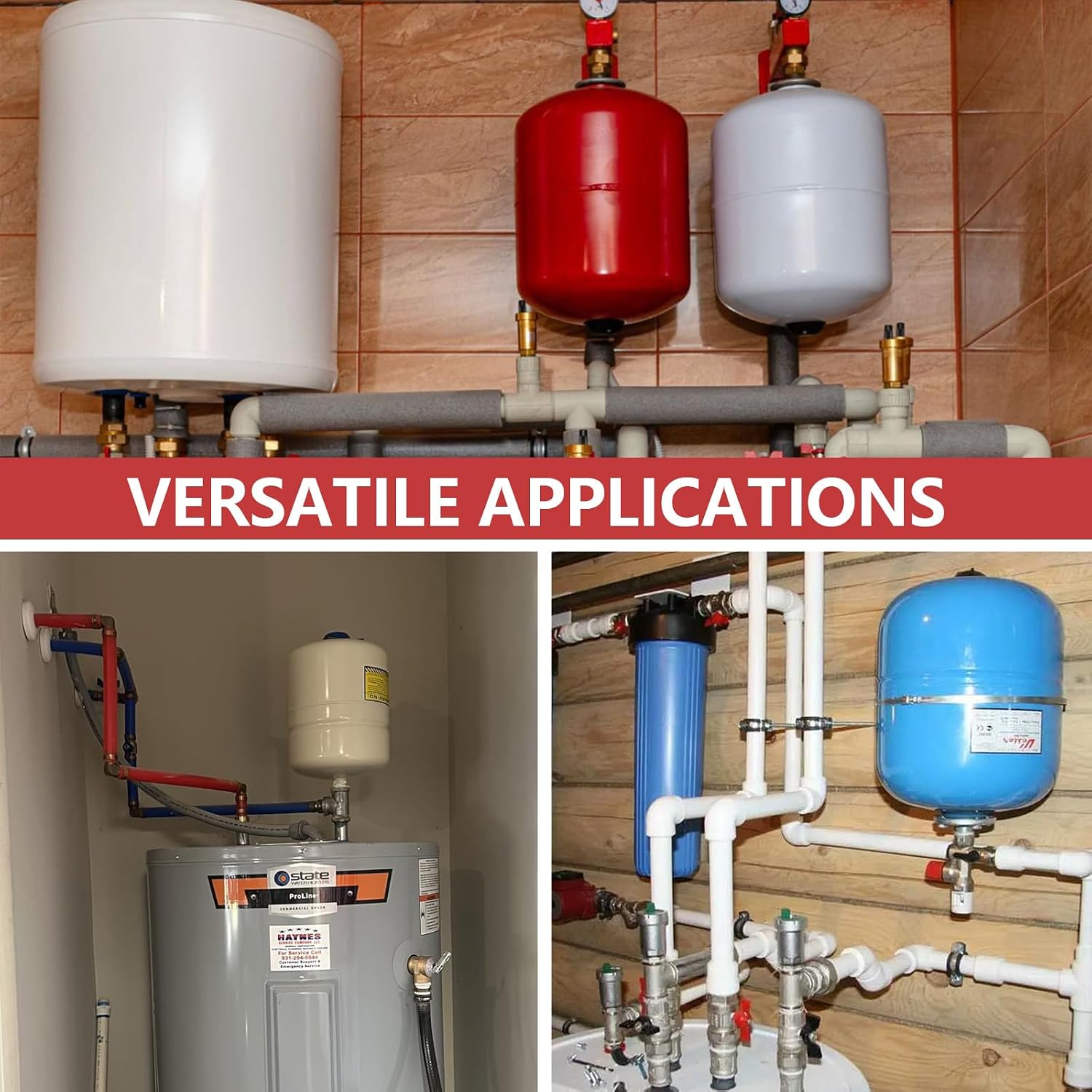 1PC EFIELD Water Heater Expansion Tank, 2.1 Gallon, 3/4 in MNPT Connection | Thermal Pressure Protection, Safe for