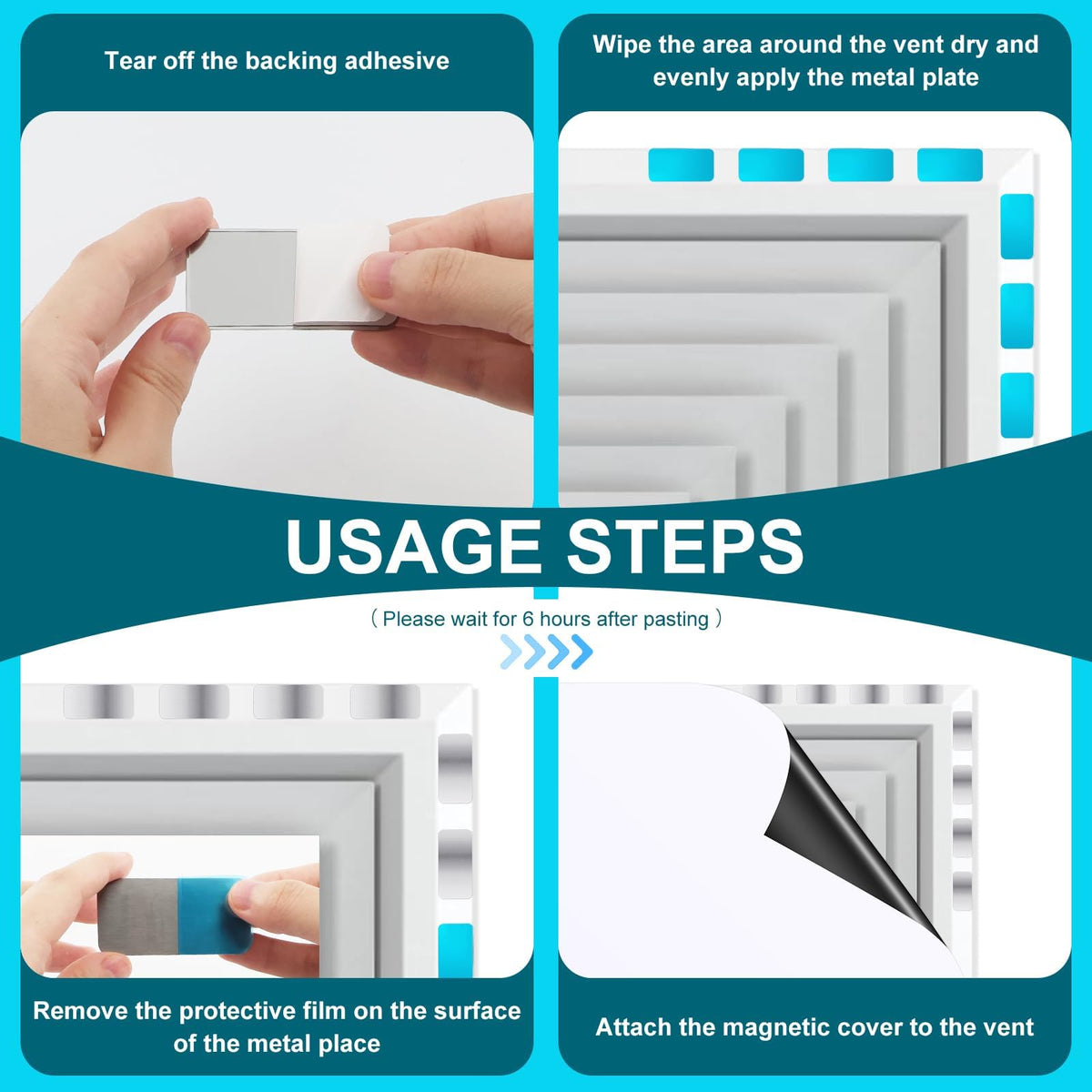 Metal Plates for Magnets 28 Pcs Adhesive Magnetic Mounts