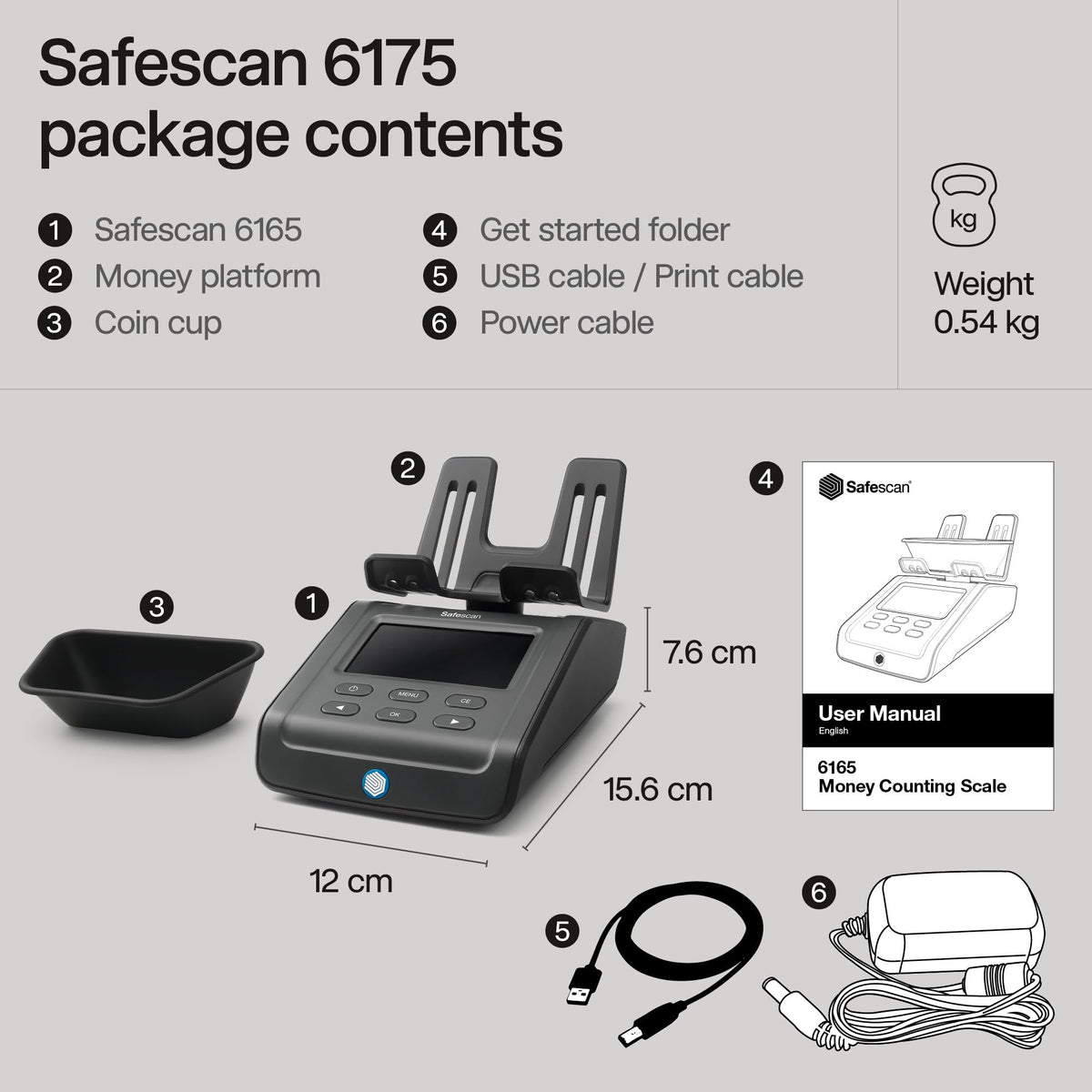 6175 Money Counter Scale for Fast Coin and Bill Counting
