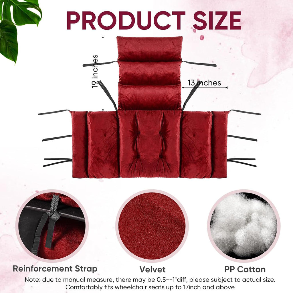 Wheelchair Cushion Wheelchair Seat Cushion with Strap Recliner Suitable for 18 Inches Armrest and Support for