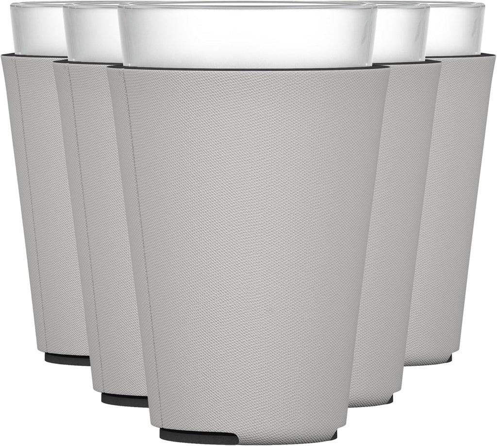 Blank Pint Glass Sleeves, Beer Coolers, 6-Pack, Silver