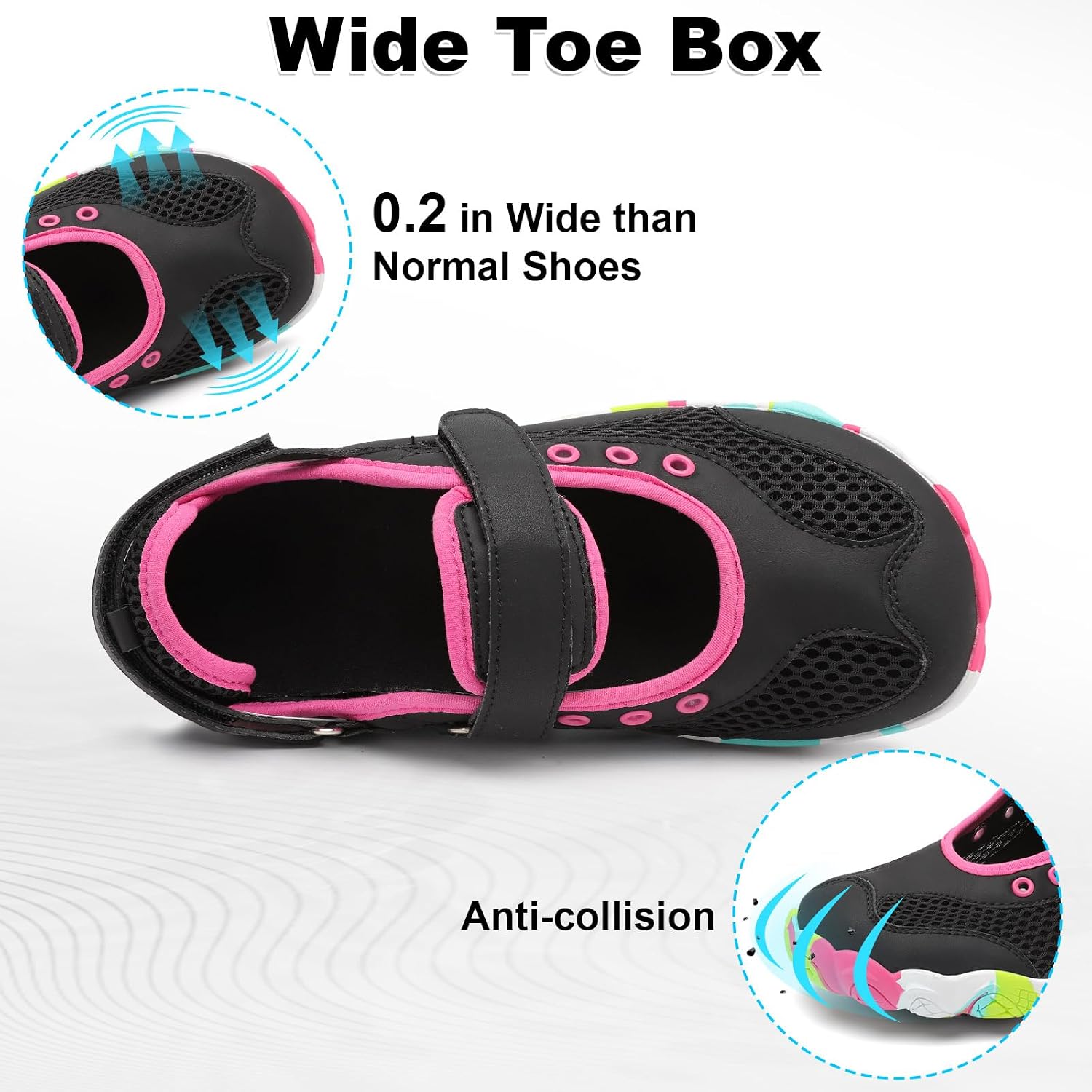 Womens Water Shoes Quick-Dry Breathable Outdoor Sandals for Light Hiking Beach Pool Non-Slip Lightweight Wide