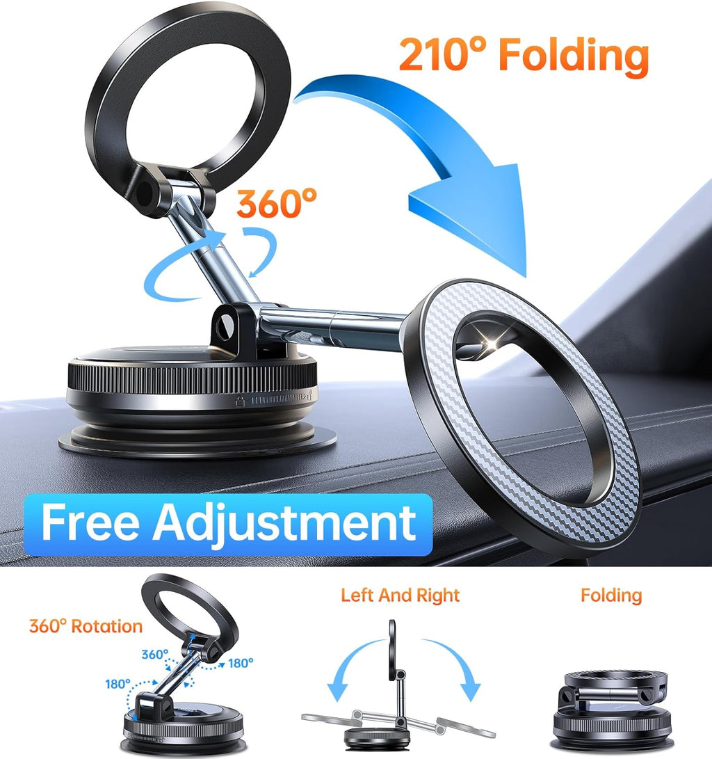【Newest Vacuum Magnetic Phone Holder for Car Phone Holder Mount【Movable Vacuum Suction】 Magsafe Car Mount Cell Phone