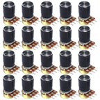10k ohm Potentiometer，20PCS B10k Rotary Potentiometer 10k Ohm Linear Potentiometer Kit 3 Terminals 20mm Shaft with Nuts, Washers and Aluminum Alloy knobs