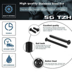 3/8-16 x 1/2" Button Head Socket Cap Bolts Screws, 20Pcs 304 Stainless Steel 18-8, Allen Hex Drive, Black Oxide by SG TZH(with Hex Spanner)