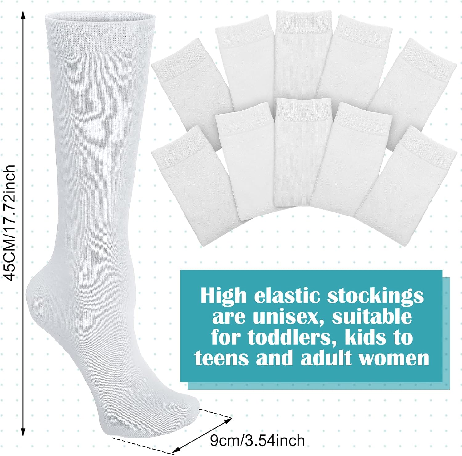 12 Pairs Knee High Socks for Girls 8-10 Years | Soft Breathable Seamless Knee High Socks for Uniform, Dresses and