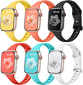 6 pack Silicone Slim bands Compatible for Apple Watch Band 41mm 42mm 40mm 38mm, Slim Thin Sport Strap Wristband for