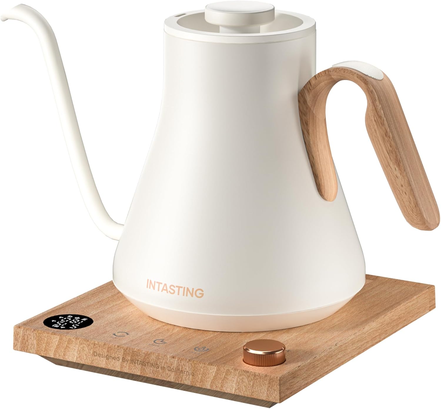 Gooseneck Electric Kettle with 1℉ Temperature Control, 0.9 Liter | Fast Heating, Stainless Steel Interior, for Pour