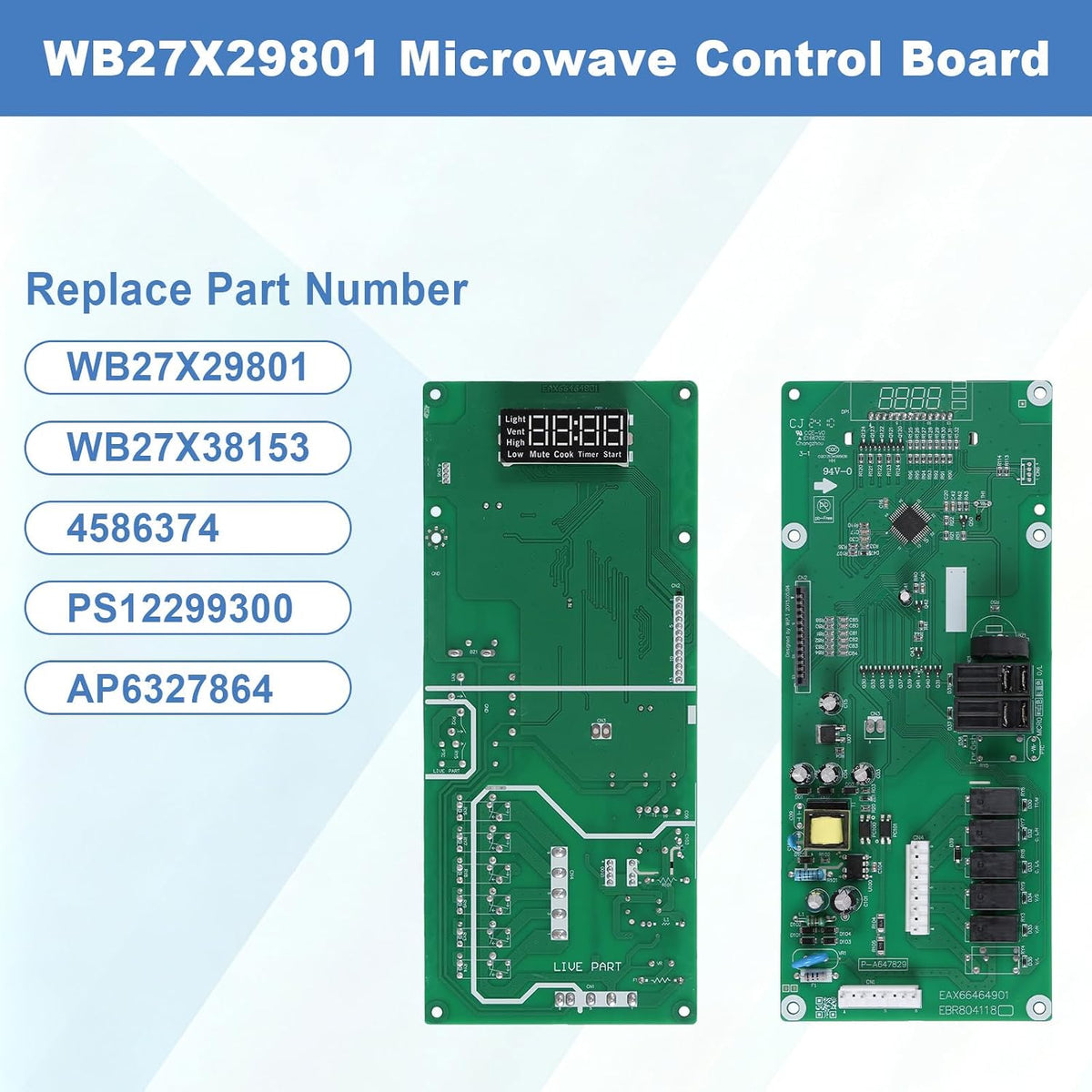 WB27X29801 Microwave Control Board Fits GE JVM3162 JNM3163 Series