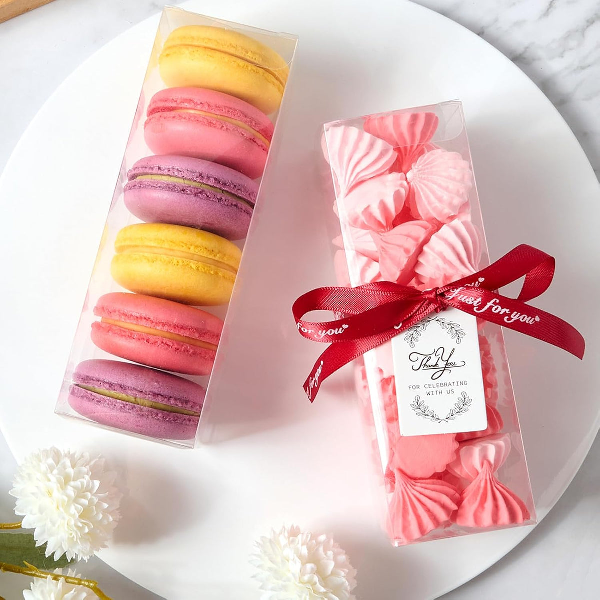 2x2x6 Inches Clear Favor Boxes for Treats, 30 Pack