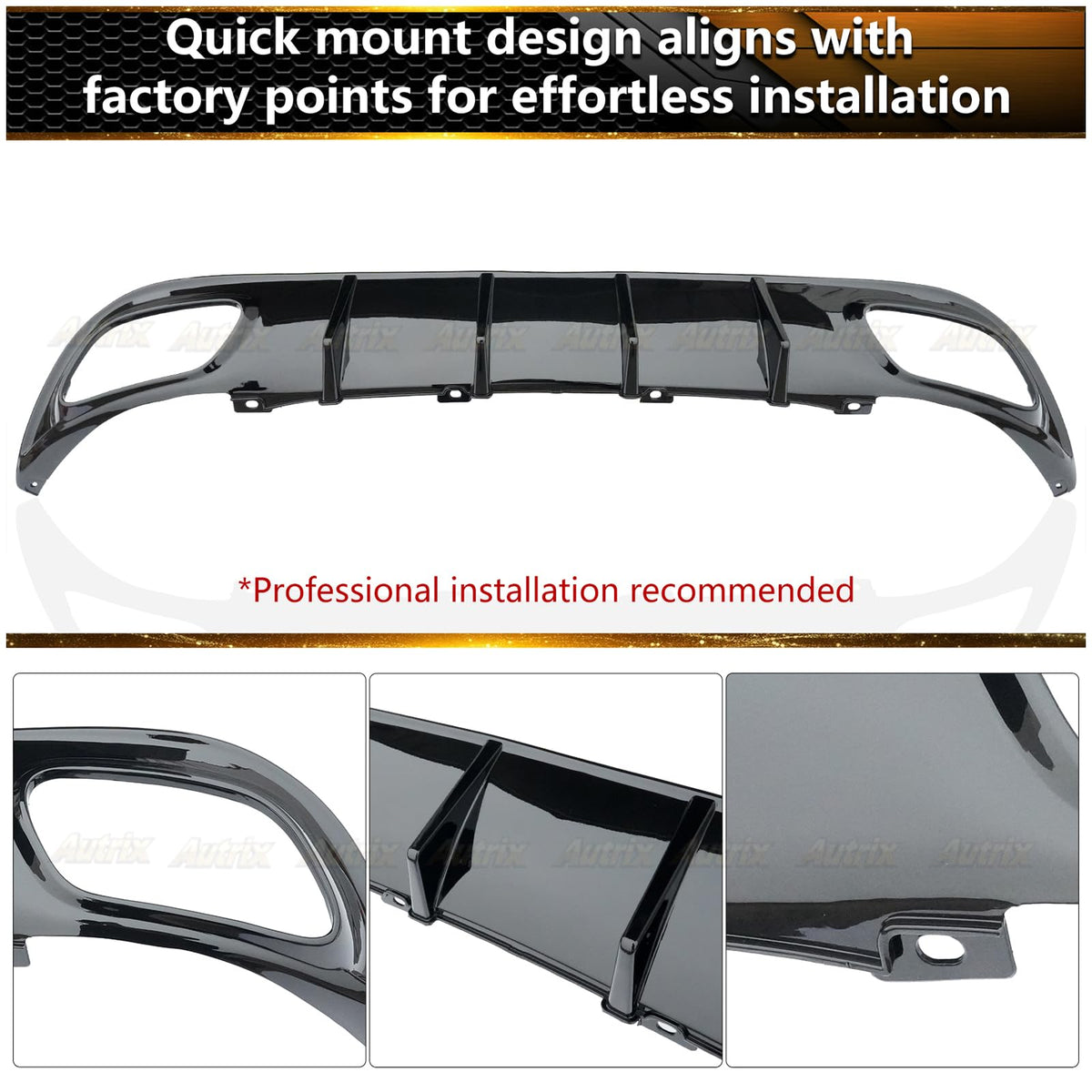 Rear Diffuser Compatible with 2015-2023 Dodge Charger Base and SXT