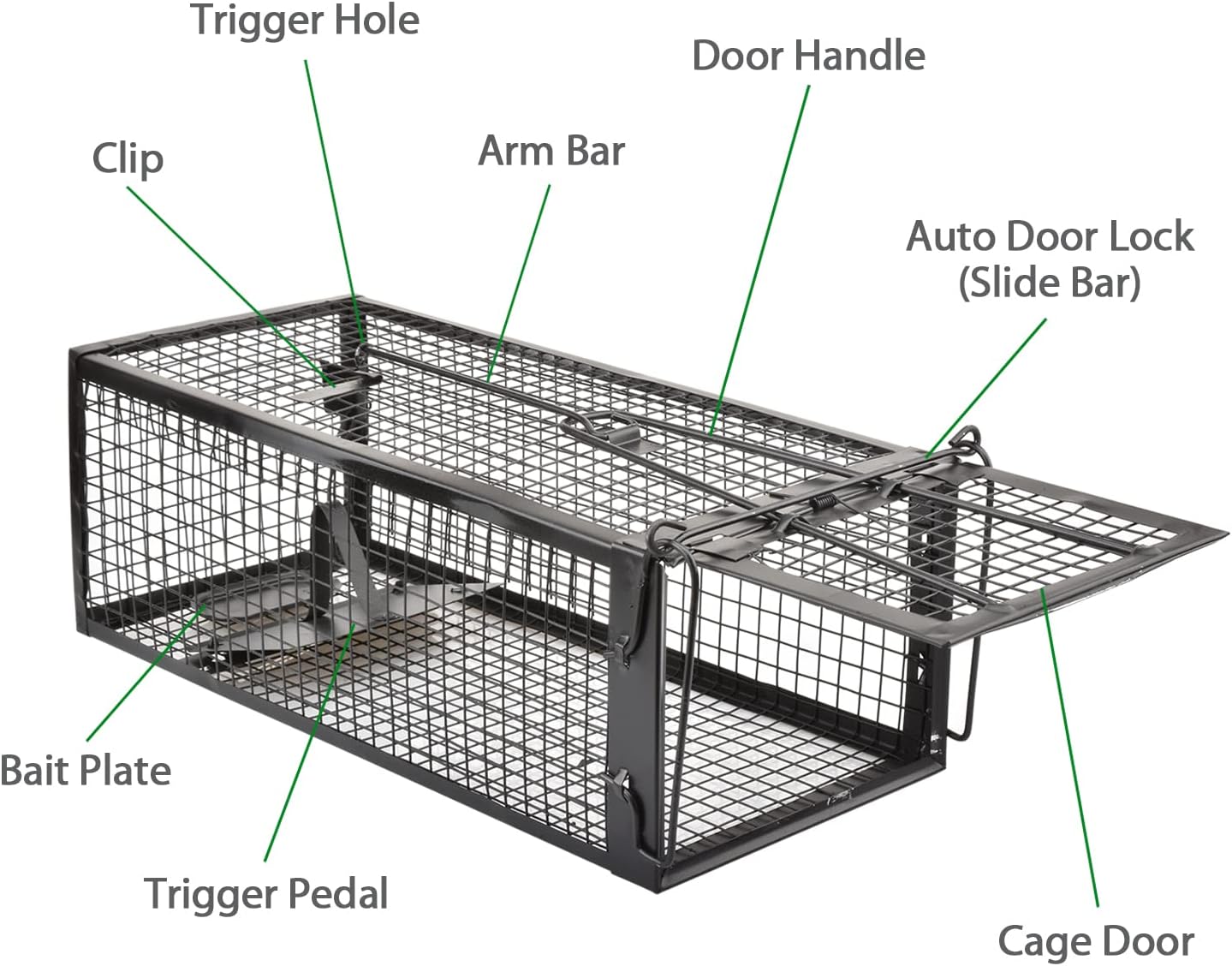 2-Pack Rat Traps Humane Live Mouse Vole Chipmunk Trap Cage (Black)