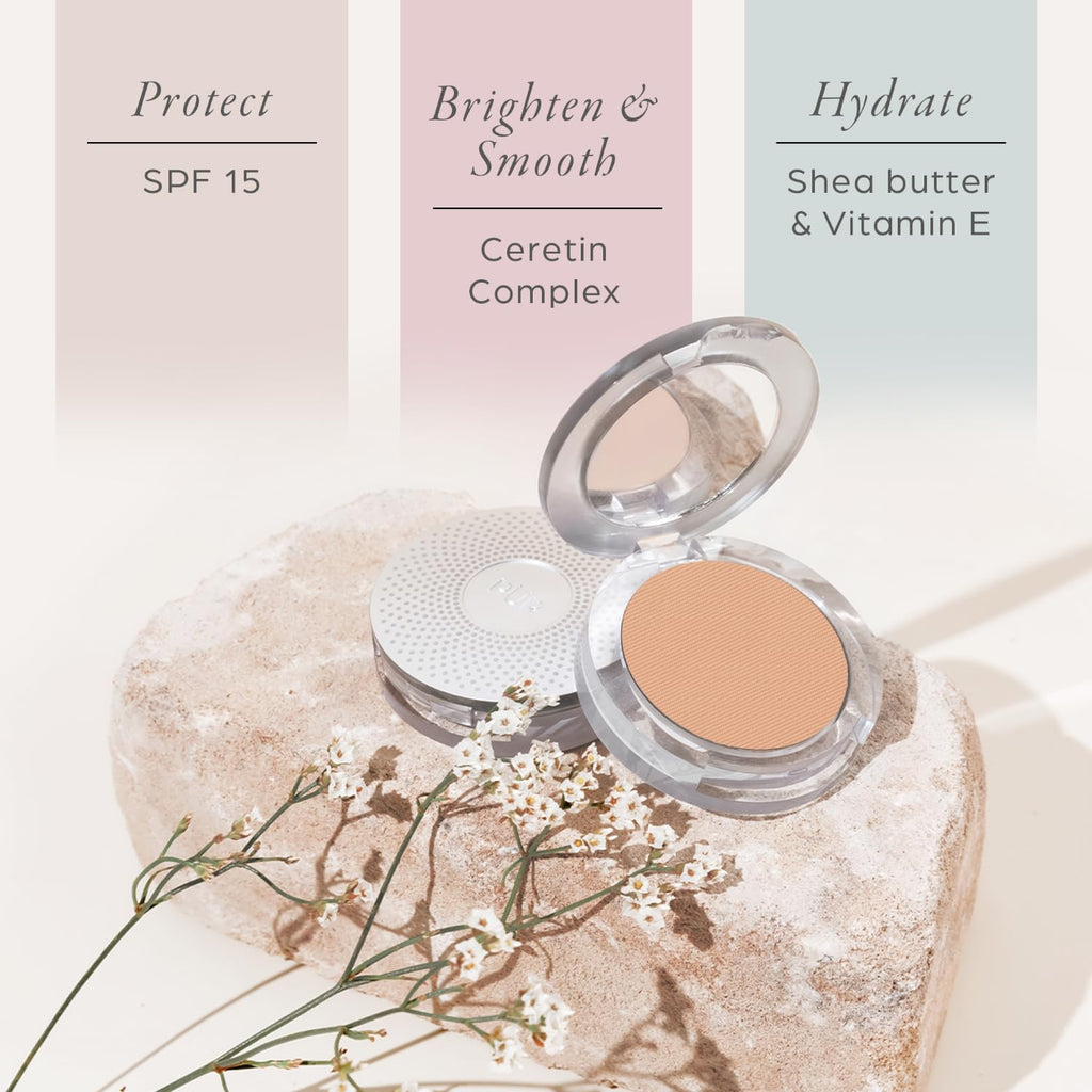 PÜR MINERALS 4-in-1 Pressed Mineral Makeup Powder Foundation with SPF 15 - Concealer & Finishing Compact Pressed