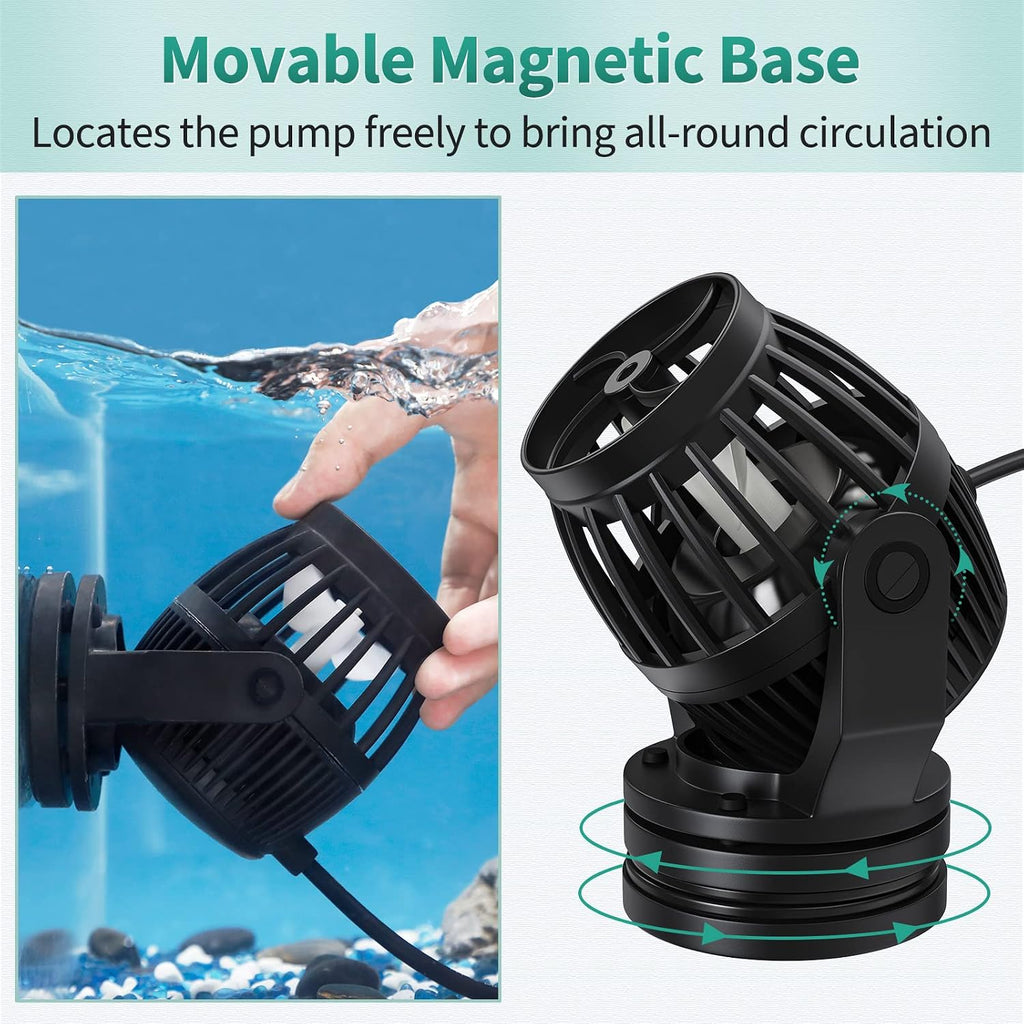 Aquarium Wave Maker for 120-300 Gallon Fish Tanks 3400 GPH Adjustable Circulation Pump with Controller and Strong