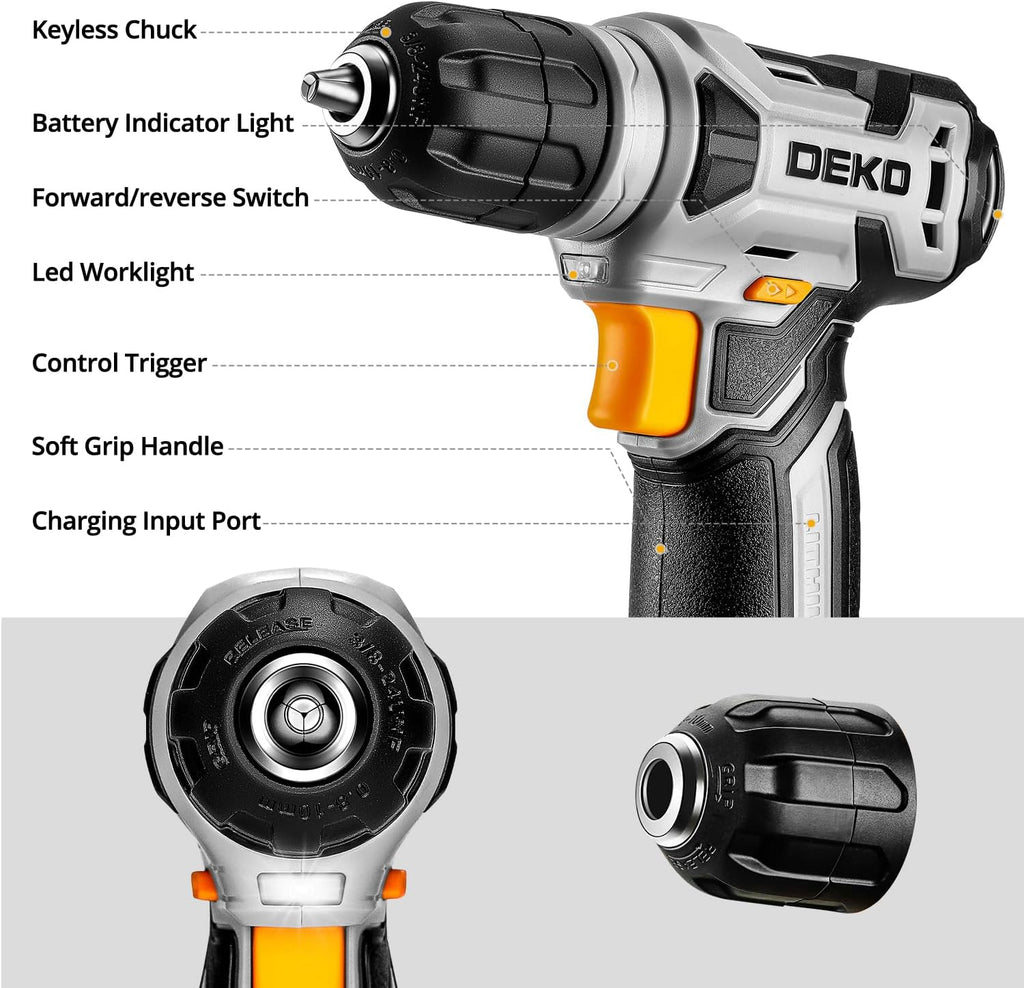 Tool Set：Tool Kit with 8V Cordless Drill,Tool Box with Drill,Hand Drill Set for Men & Women,Home Tool Kits for House