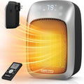 Plug in Wall Space Heater With Remote, 800W Small Outlet Heater | Adjustable Thermostat, Memory Function, ECO Energy