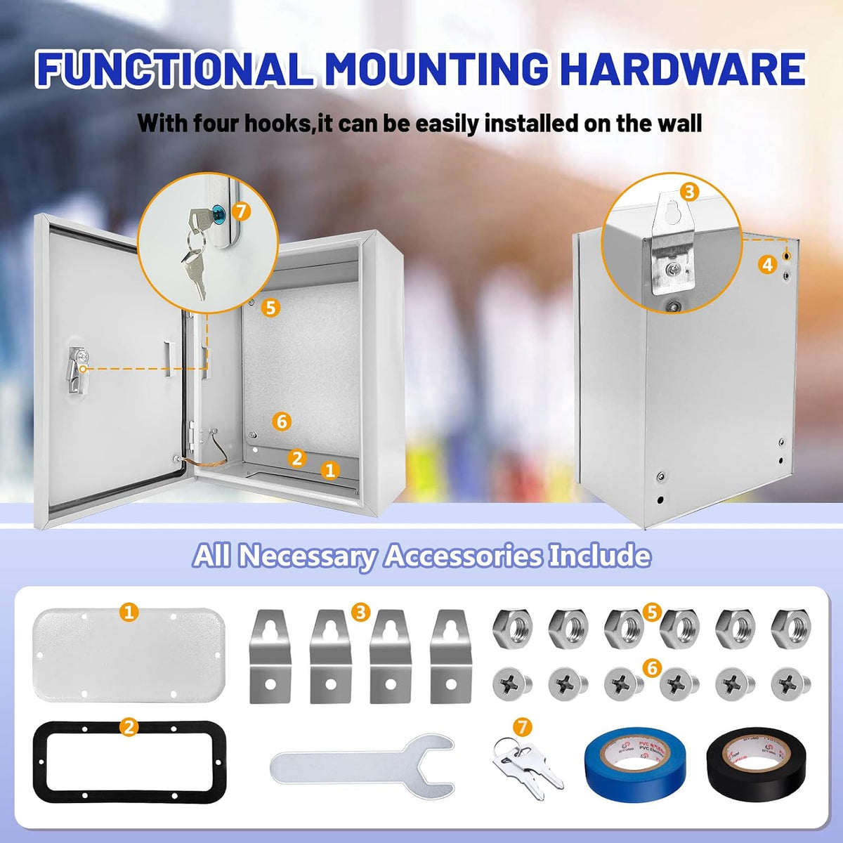 Outdoor Electrical Box 16x12x8 NEMA 4X IP66 Waterproof Junction Box
