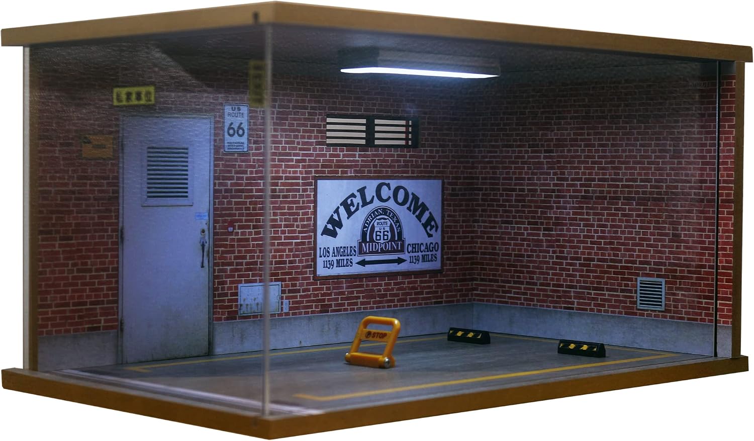 1/18 Scale Model Car Display Case - 1:18 Car Garage Display Case with Clear Acrylic Cover and LED Lighting for