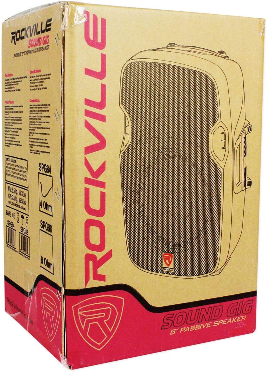 SPG84 8" Inch Passive 400w DJ PA Speaker ABS Lightweight Cabinet 4 Ohm, 8 inch | 400W Peak / 100W RMS, Speakon