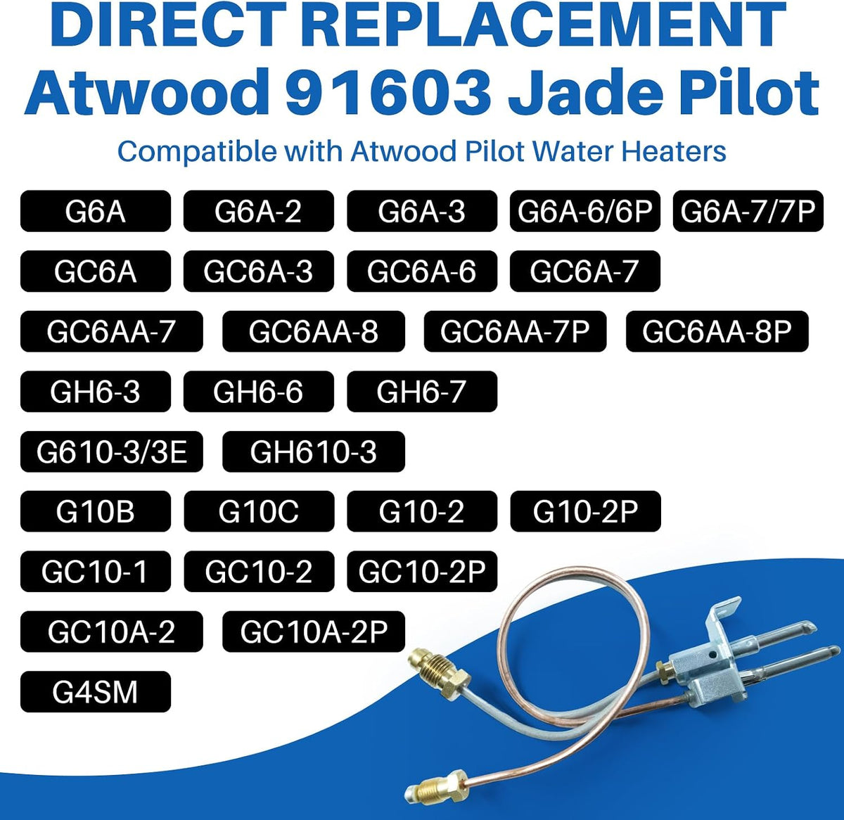 91603 Jade Pilot Thermocouple Kit for Atwood/Dometic RV Water Heater