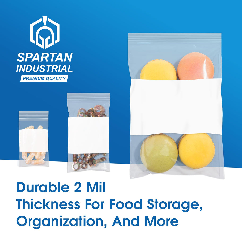 5" X 7" Zip Top Resealable Bags With Writable White Block (1000 Count)