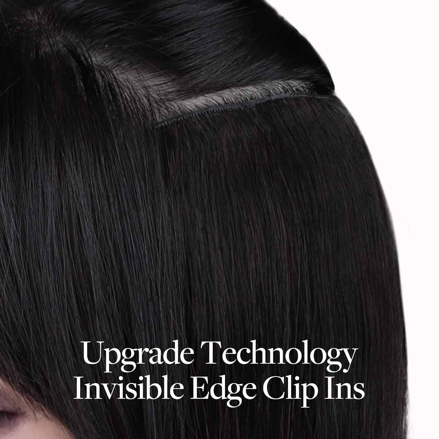 Invisi Edge Clip in Hair Extensions 18inch 130g 7Pcs Injected Seamless PU Clip in Hair Extensions, Virgin Real Human