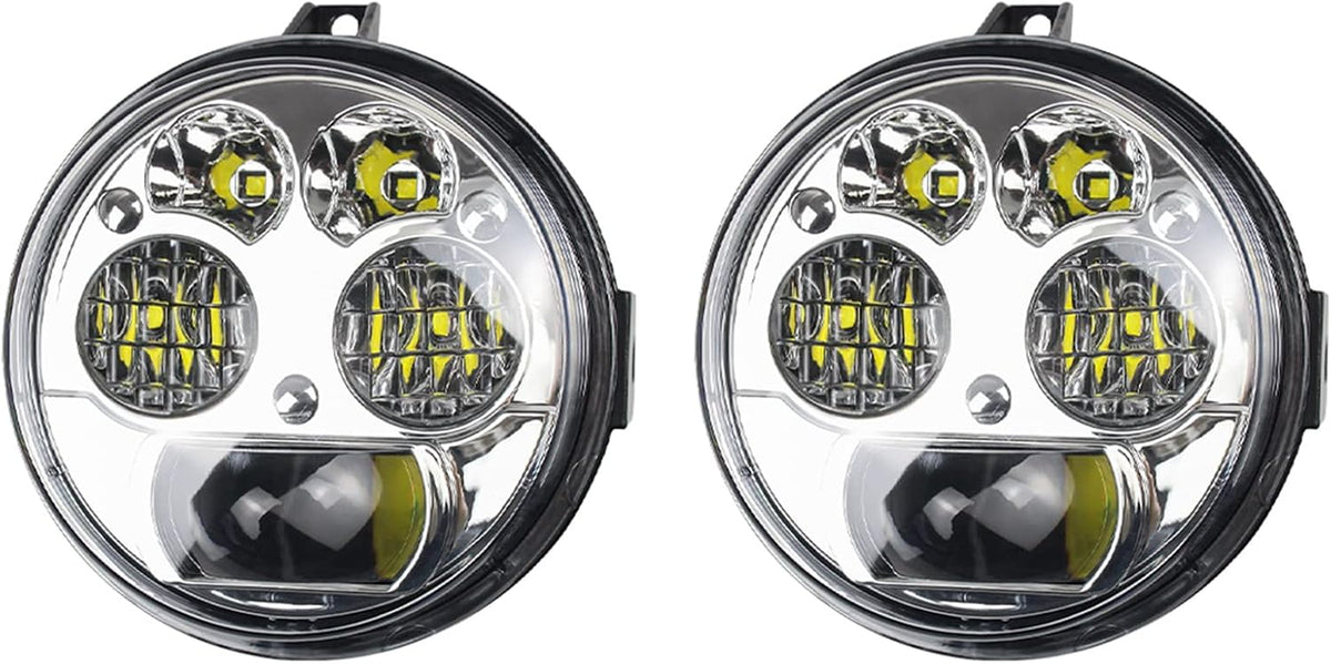 2 pcs Chrome LED Headlight for Brute Force 750, 4.5 inches