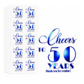 50th Birthday Thank You Stickers: 100 Count, 1.6 Inch Round