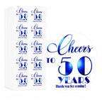 50th Birthday Thank You Stickers: 100 Count, 1.6 Inch Round