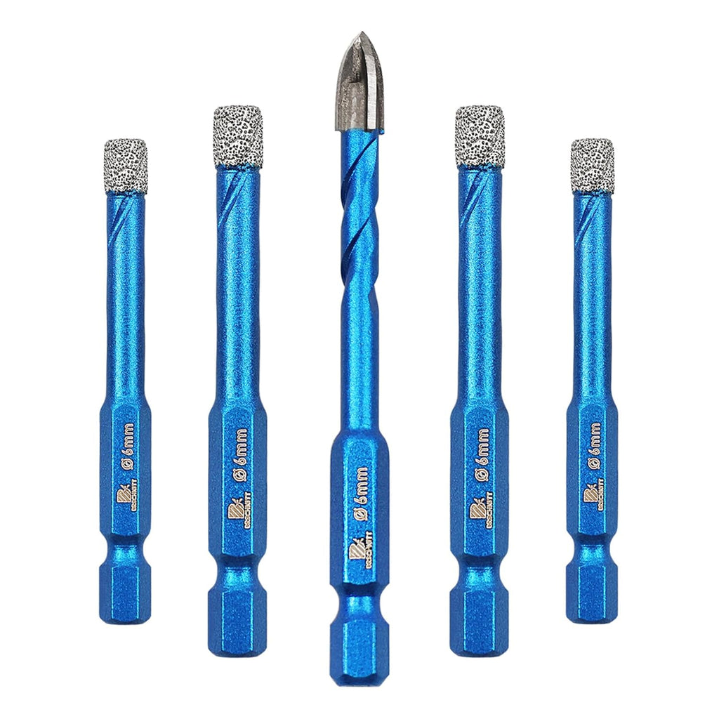 Diamond Drill Bit - BRSCHNITT 1/4 inch Masonry Drill Bits Set for Porcelain Tile Ceramic Stone Granite Marble,Hex