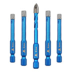 Diamond Drill Bit - BRSCHNITT 1/4 inch Masonry Drill Bits Set for Porcelain Tile Ceramic Stone Granite Marble,Hex