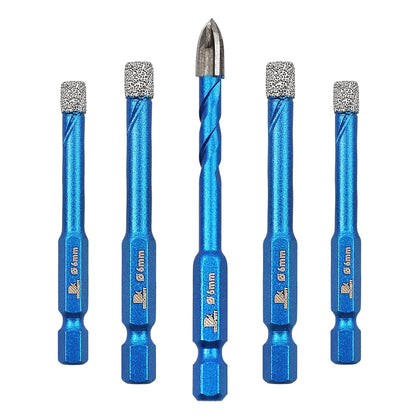 Diamond Drill Bit - BRSCHNITT 1/4 inch Masonry Drill Bits Set for Porcelain Tile Ceramic Stone Granite Marble,Hex