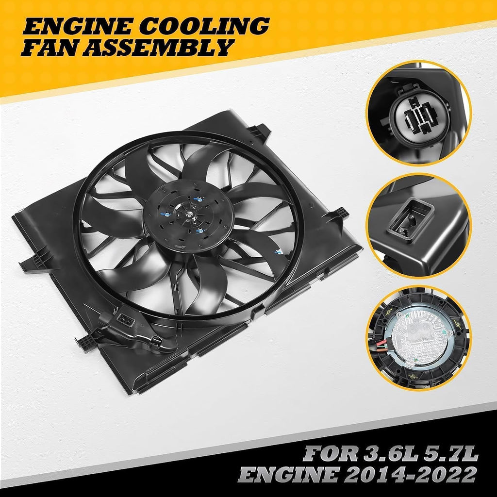 Radiator Cooling Fan Compatible with Grand Cherokee 2014-2021