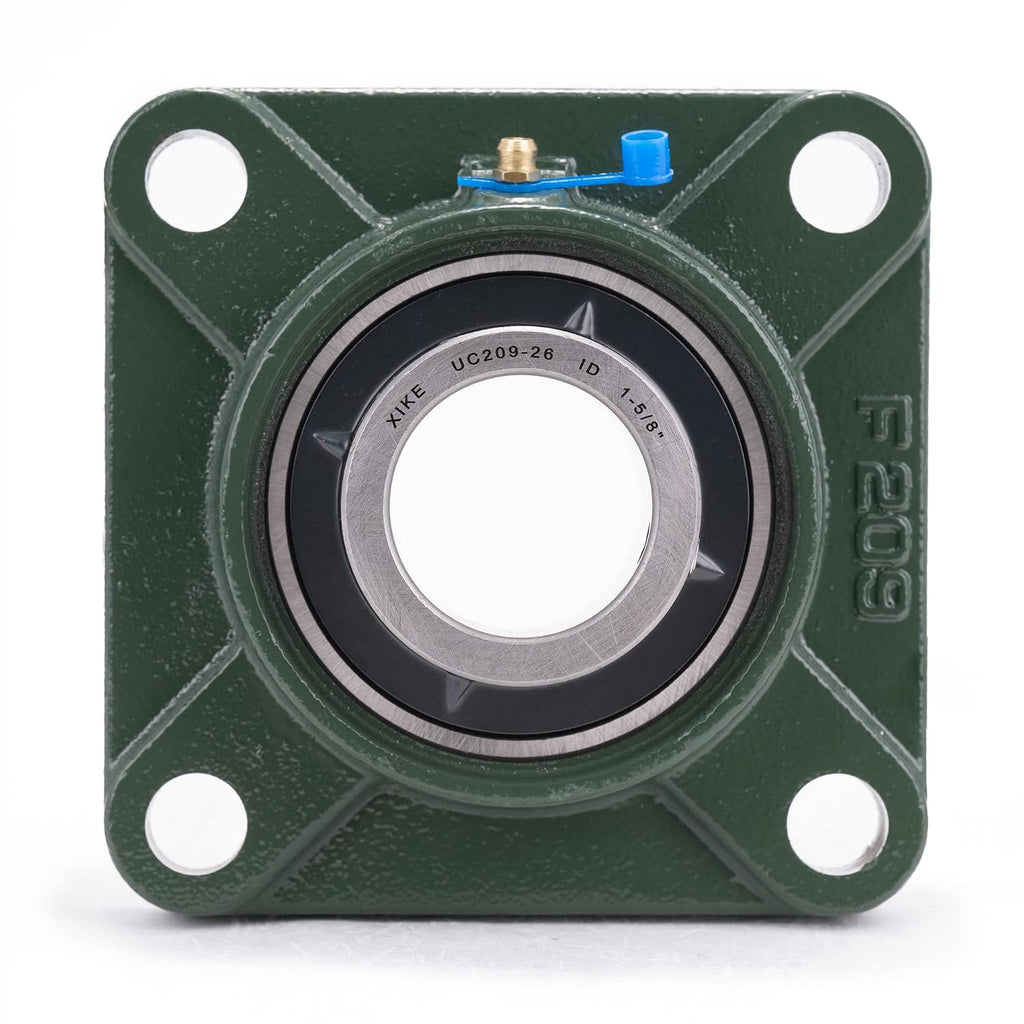 XIKE 2 Pcs UCF209-26 Bore 1-5/8" Pillow Block Square Flange Mounted Ball Bearings.