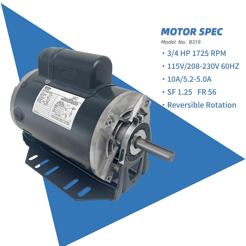 B319 Fan and Blower Motor Replace Marathon B319 3/4HP Reversible Rotation