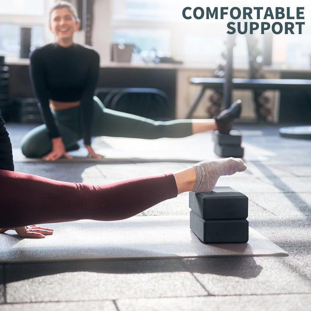 Yoga Blocks 2 Pcs, 9"x6"x3" Yoga Brick Foam Blocks EVA Foam Block Yoga Props Accessories for Yoga Pilates Stretching