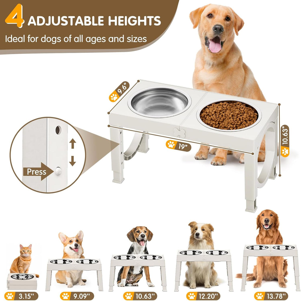 Elevated Dog Bowls Large Breed Raised Dogs Bowl Stand Large/Medium Sized Dog Stainless Steel Food Water Bowl Stands 5