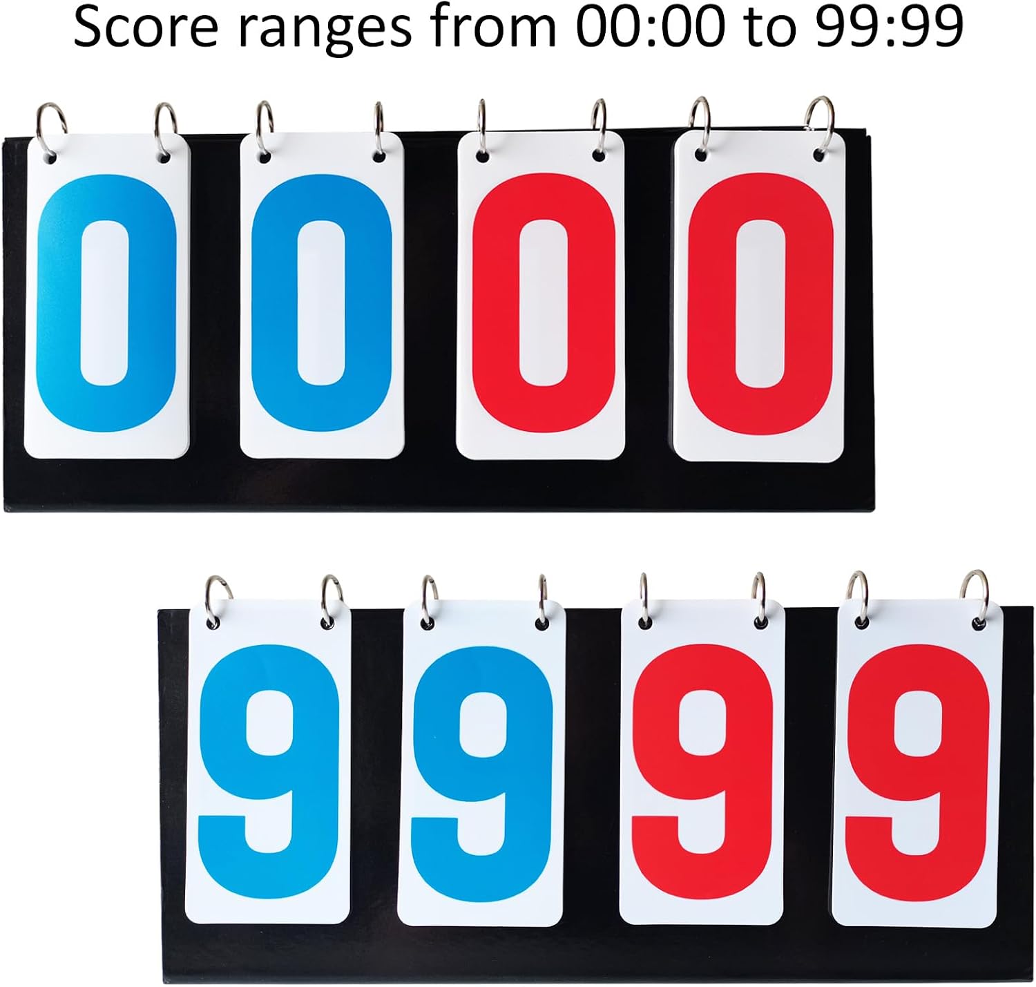 Scoreboard, 4 Digits Portable Score Keeper Counter Flipper for Football Basketball Tennis