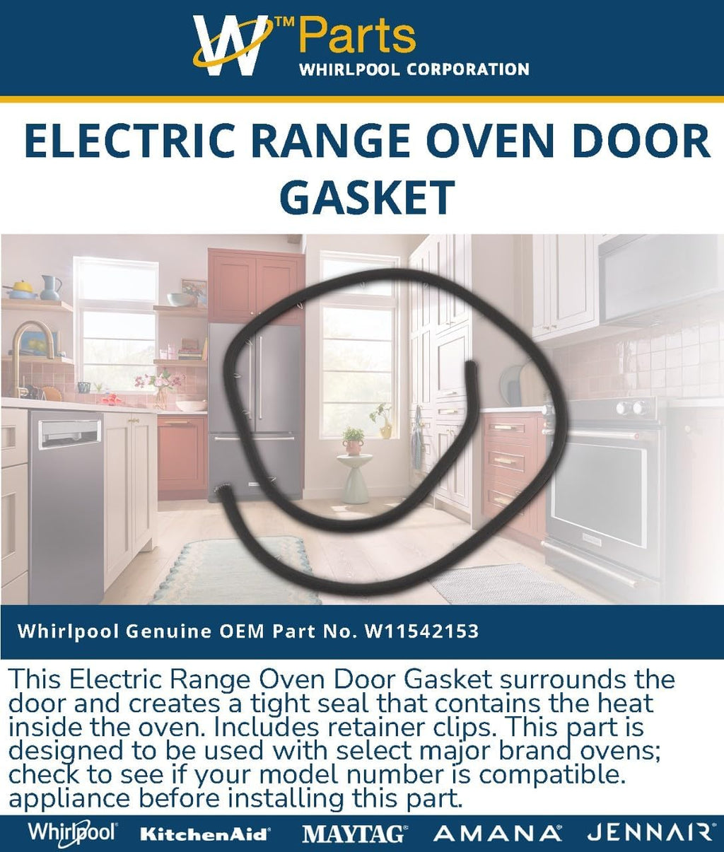 Whirlpool W11542153 OEM Electric Range Oven Door Gasket