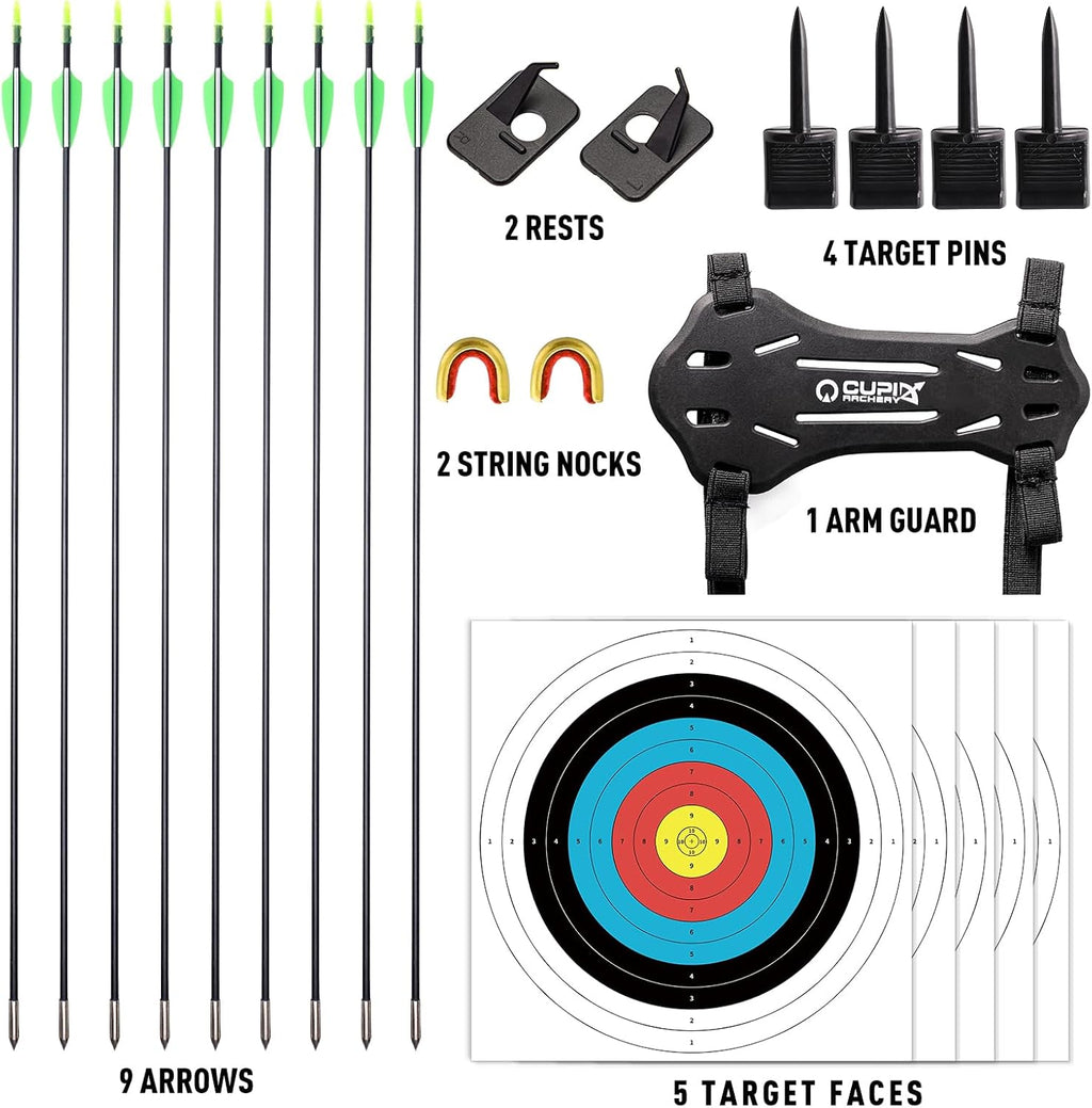 Archery Takedown Recurve Bow and Arrow Set for Adults/Beginners/Youth | Left & Right Hands, 20/30/40 Pounds, Complete