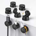 Silkland 8 Pack Snap-Lock Cable Clips, 360° Rotatable Cord Holder for Desk