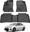 All Weather Rubber Car Floor Mats Compatible with 2014-2019 Toyota Corolla(NO FIT Corolla im & Hatchback), Odorless
