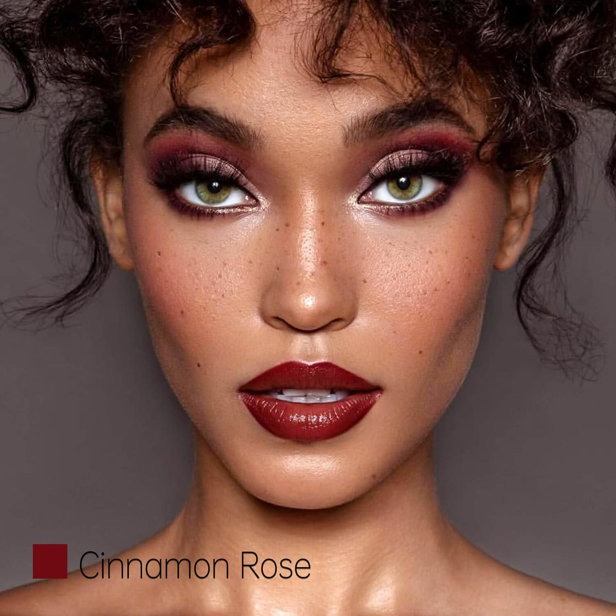 Deep Red Hydrating Lipstick, Glossy Tinted Lip Balm, Cinnamon Rose