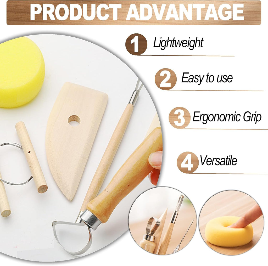 8Pcs Clay Sculpting Tools Set Perfect for Polymer Air Dry Modeling Clay Beginners & Professionals Ideal for DIY